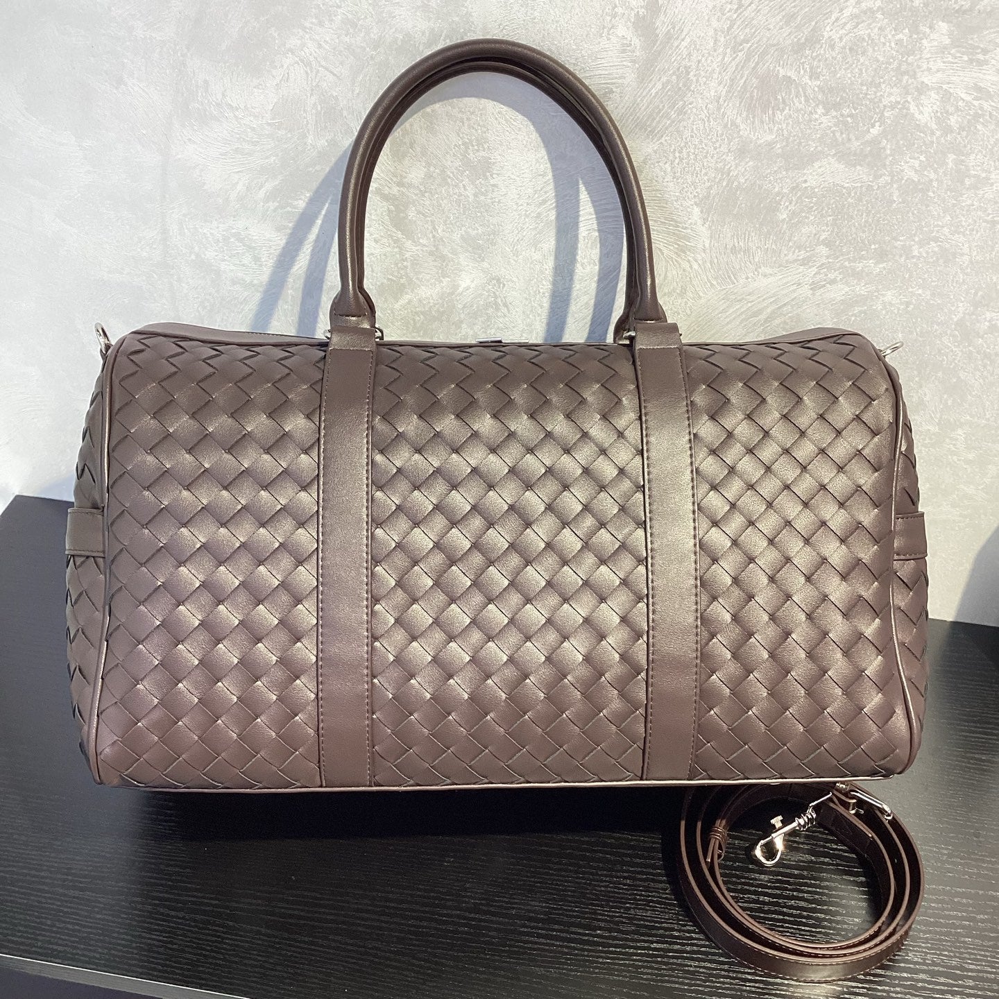 B家明星同款行李包纯手工编织行李袋大容量旅行包时尚手提斜挎包