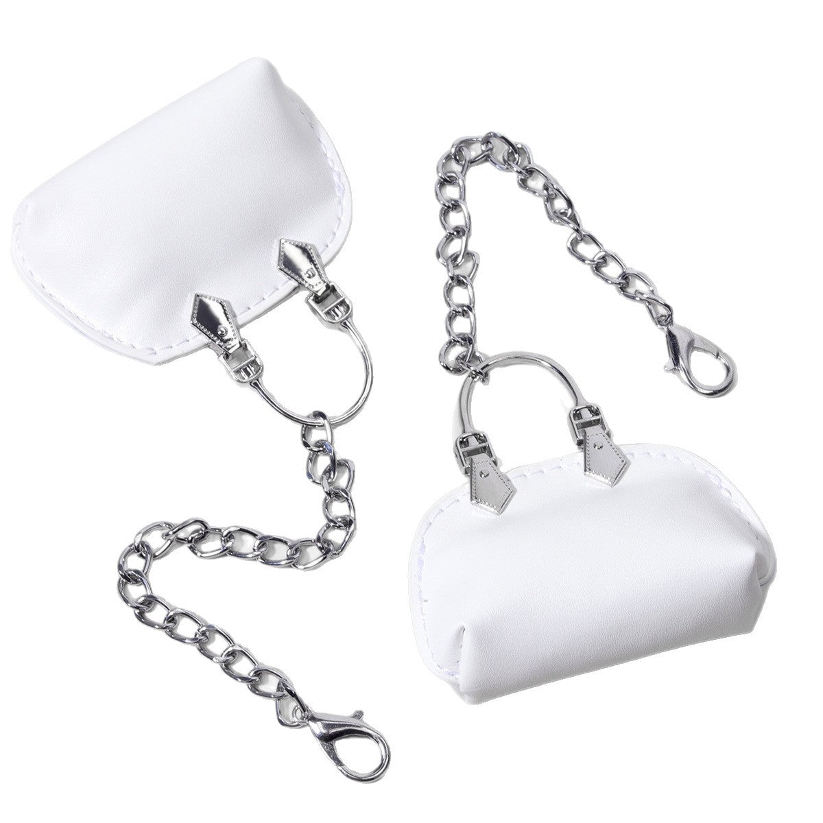 春夏新款迷你小PU皮包挂饰汽车钥匙扣儿童书包少女包包挂件白色