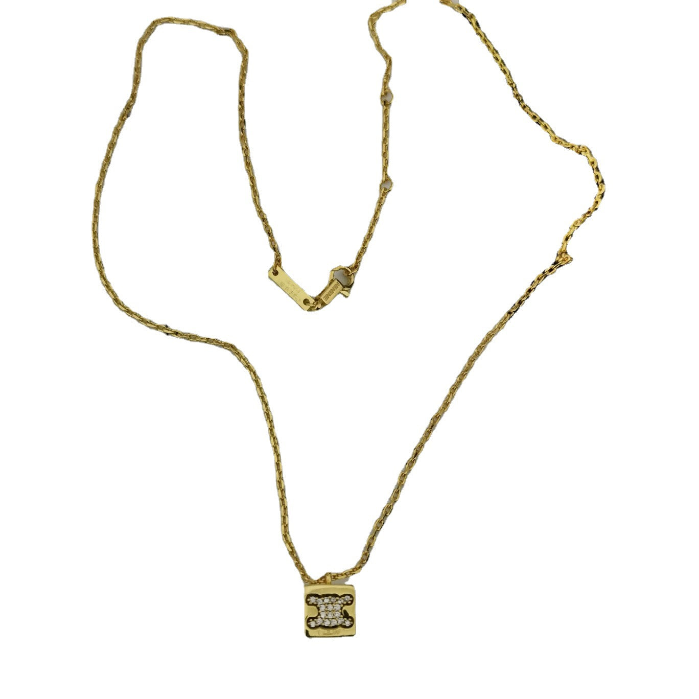 CEL家22新款方块凯旋门项链女手链耳环高级感气质光面镶钻吊坠