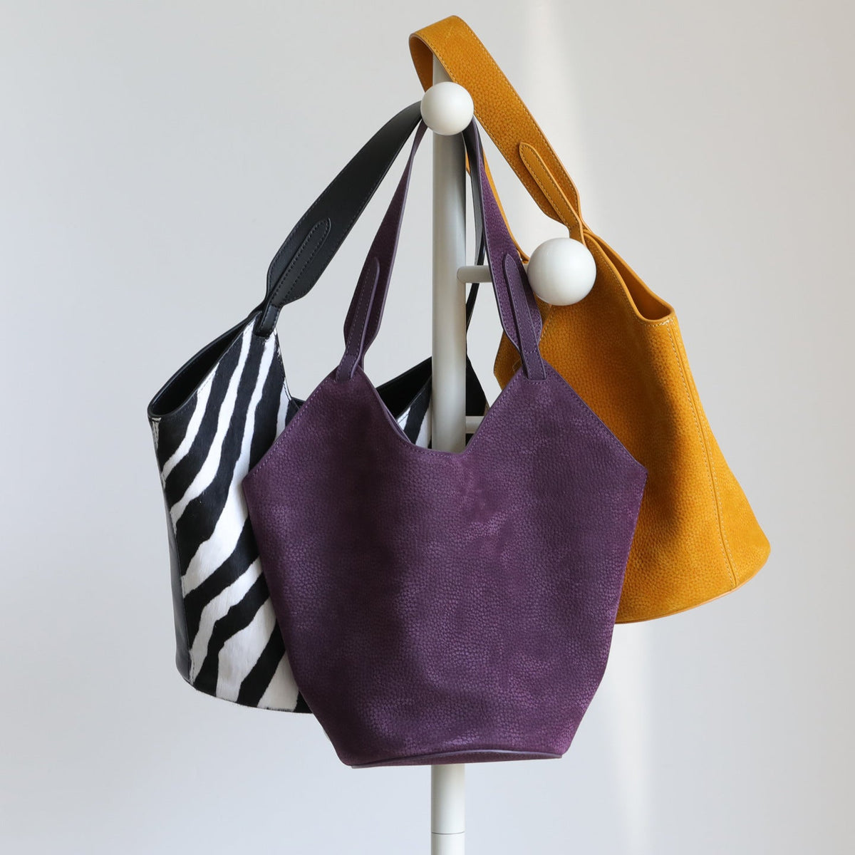 通勤百搭磨砂牛皮水桶包 简约大容量真皮手提包 时尚气质腋下单肩