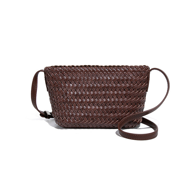 源头工厂手工编织包定制logo时尚清新百搭小方包休闲单肩斜跨包