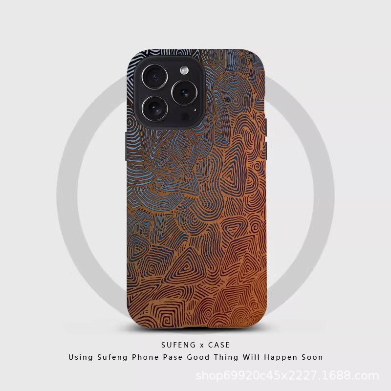 跨境爆款抽象纹理适用苹果17Promax手机壳iPhone16磁吸15菲林壳14