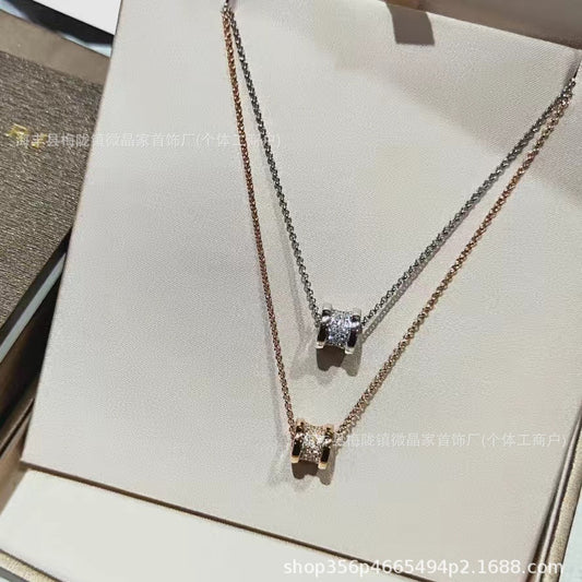Bv高版本宝家满钻小蛮腰项链精工CNC版不掉色S925银镀18K厚金项链