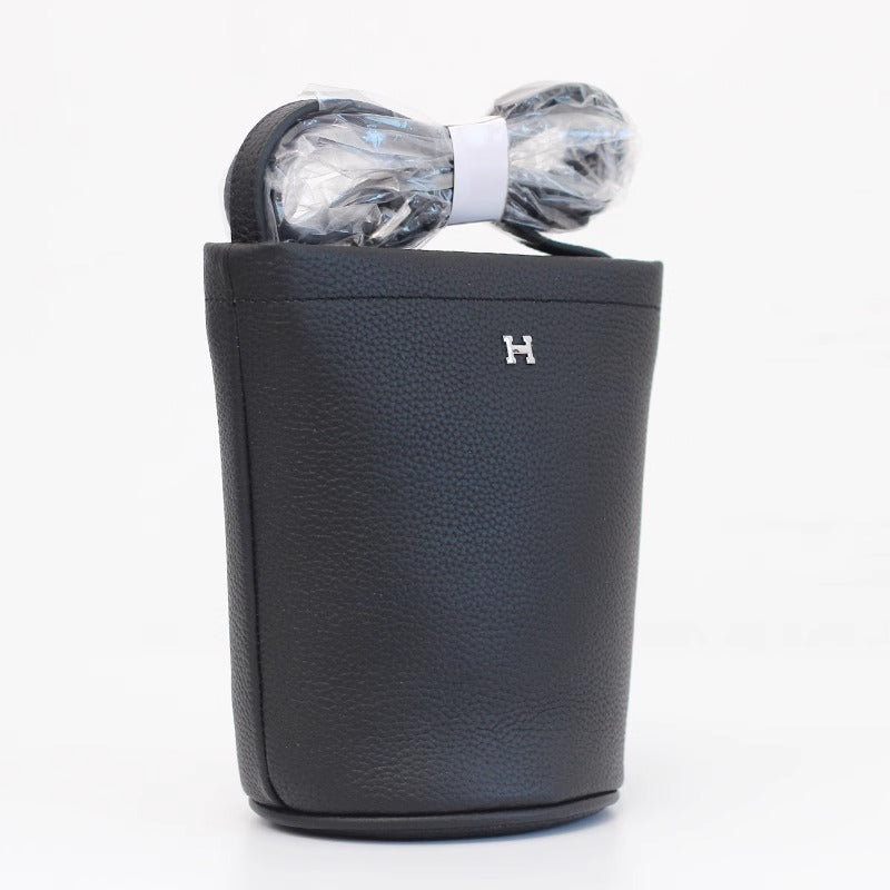 软头层牛皮托特水桶包简约高级时尚真皮单肩斜挎拉链小包包女包潮