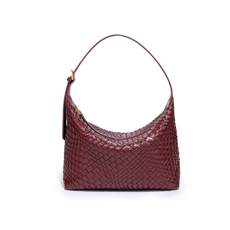 2025开春新款手工编织包包时尚单肩腋下包大容量通勤手提饭盒包女