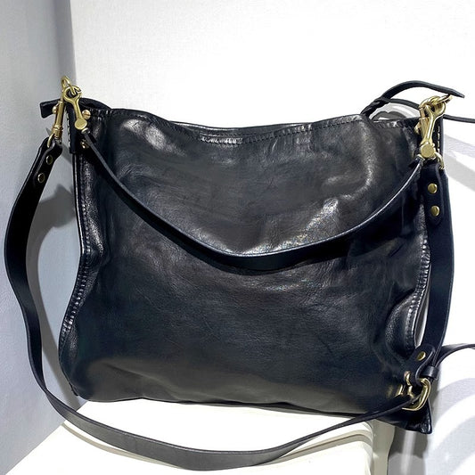 大容量简约ins风复古单肩托特斜挎包休闲头层植鞣牛皮男女包潮包