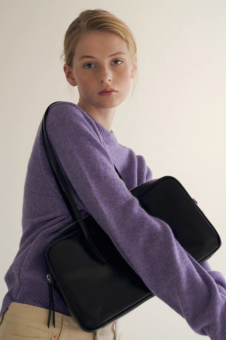 JK制服春夏高级感ins波士顿枕头包牛皮单肩斜跨大容量 无痕代发