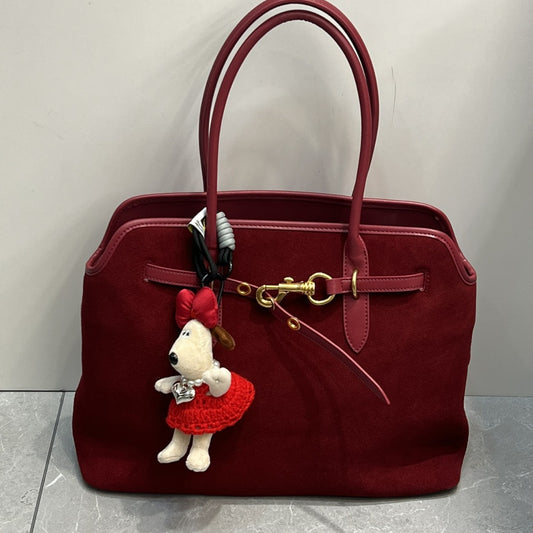 秋冬头层牛皮磨砂鹿皮托特包真皮大容量通勤单肩手提包女高级腋下