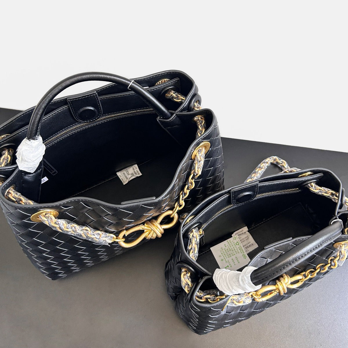 2024夏季新款编织蝴蝶结大容量真皮双肩女包单肩斜跨手提包