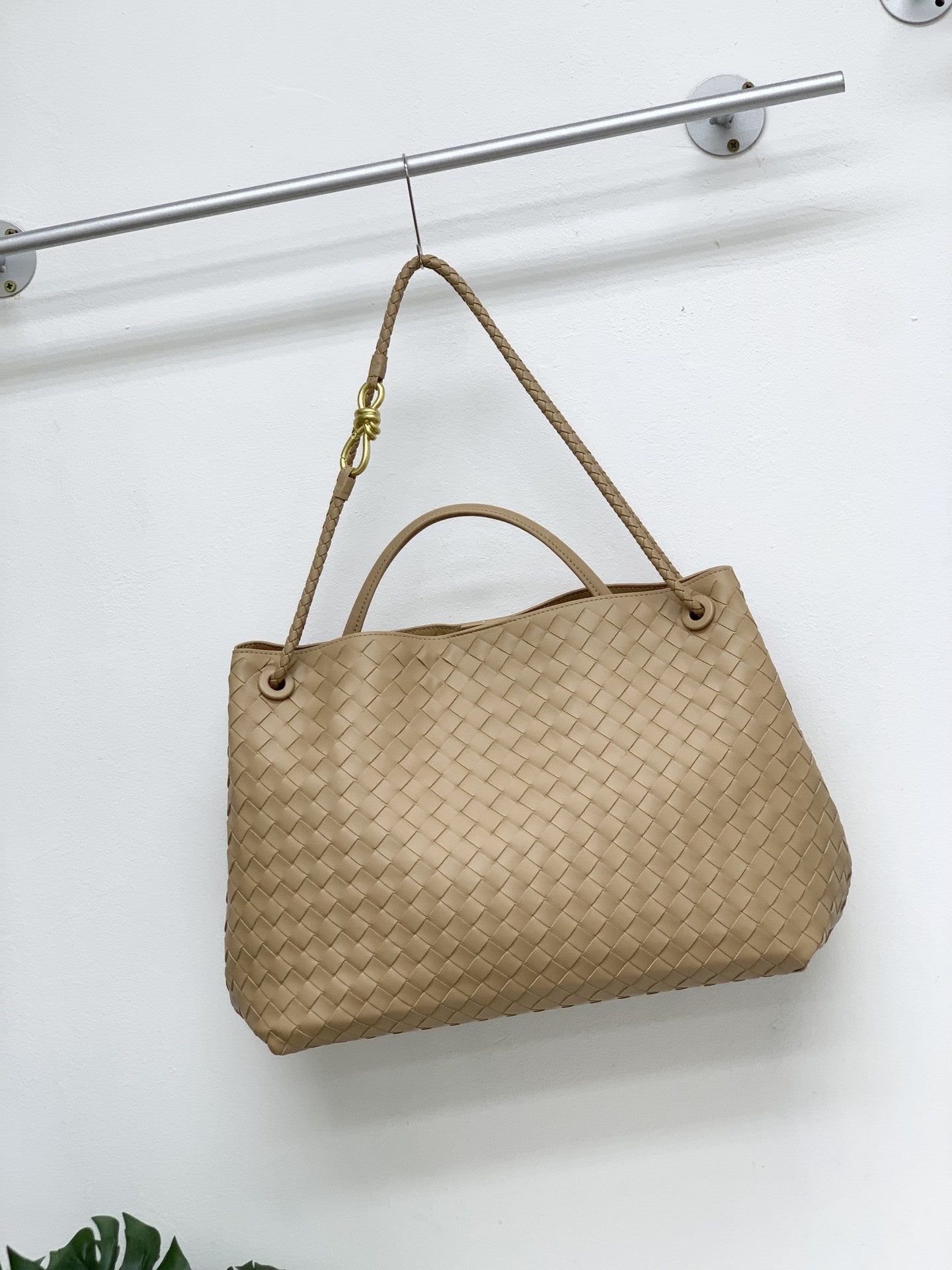 真皮编织包金属绳扣手提包牛皮单肩斜挎包大容量时尚托特包秋冬新