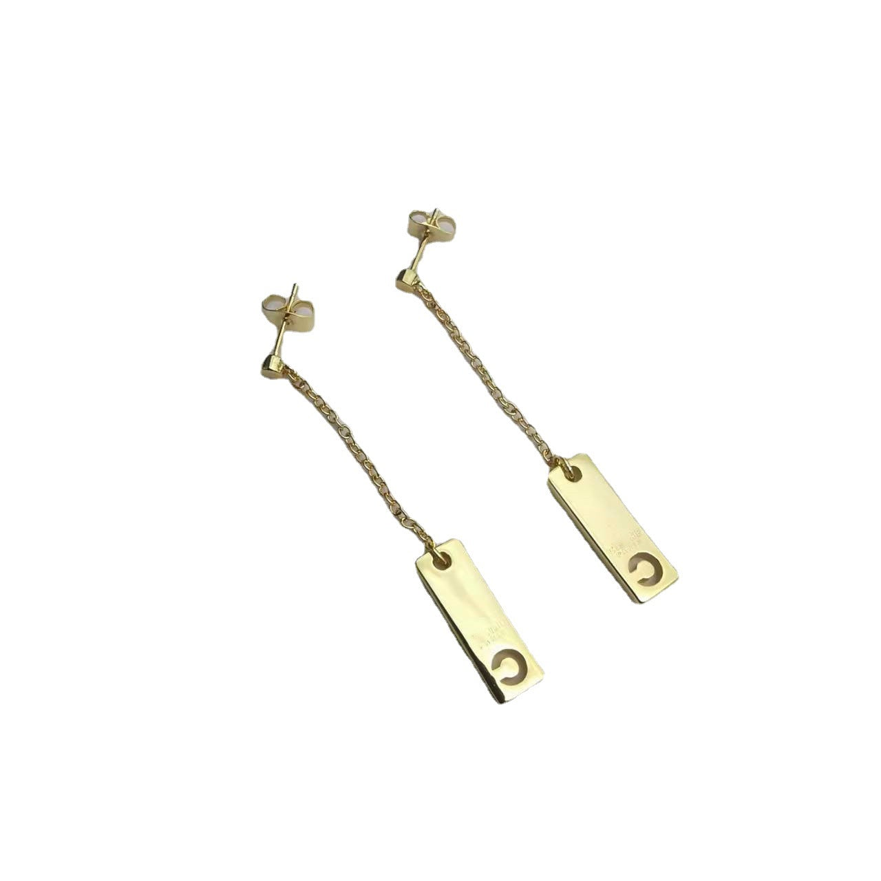 CELI家22新款长款方牌C字母耳钉女高级感气质耳线流苏长牌耳环