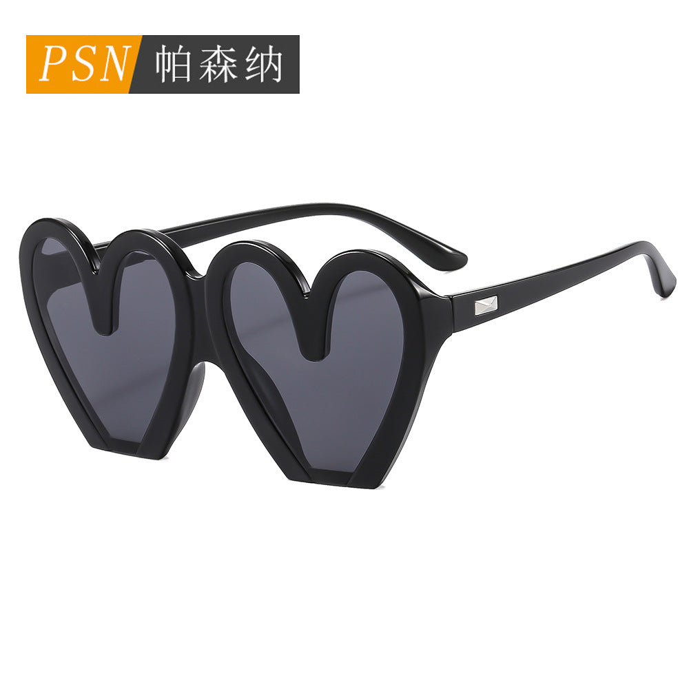 新款欧美爱心太阳眼 镜网红派对可爱心形太阳镜 跨境潮流街拍墨镜