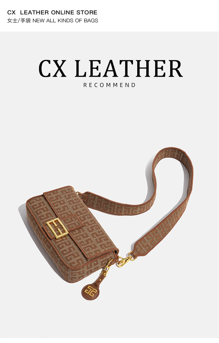 欧美复古小方包高级感棉麻设计手提包夏季新款时尚百搭单肩斜挎包