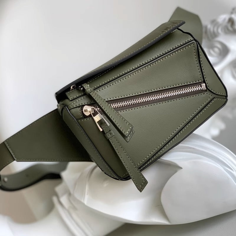 24新款经典Puzzle几何胸包真皮单肩斜挎男女包运动迷你牛皮腰包包