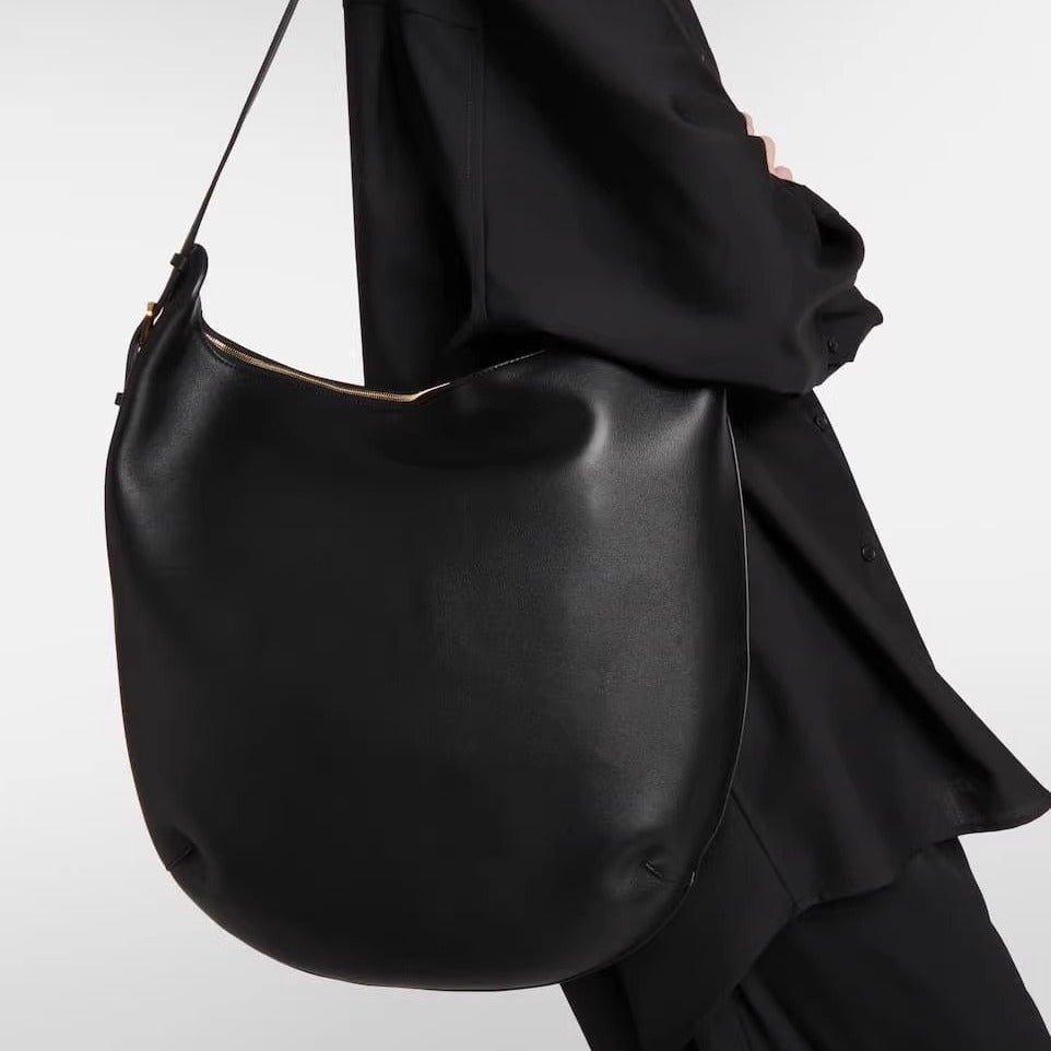 头层牛皮The 大容量Row通勤马鞍包腋下包Allie M号斜挎单肩手提包