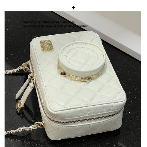 2024小香风包包进口小羊皮相机包斜挎包女小包包迷你手机包口红包