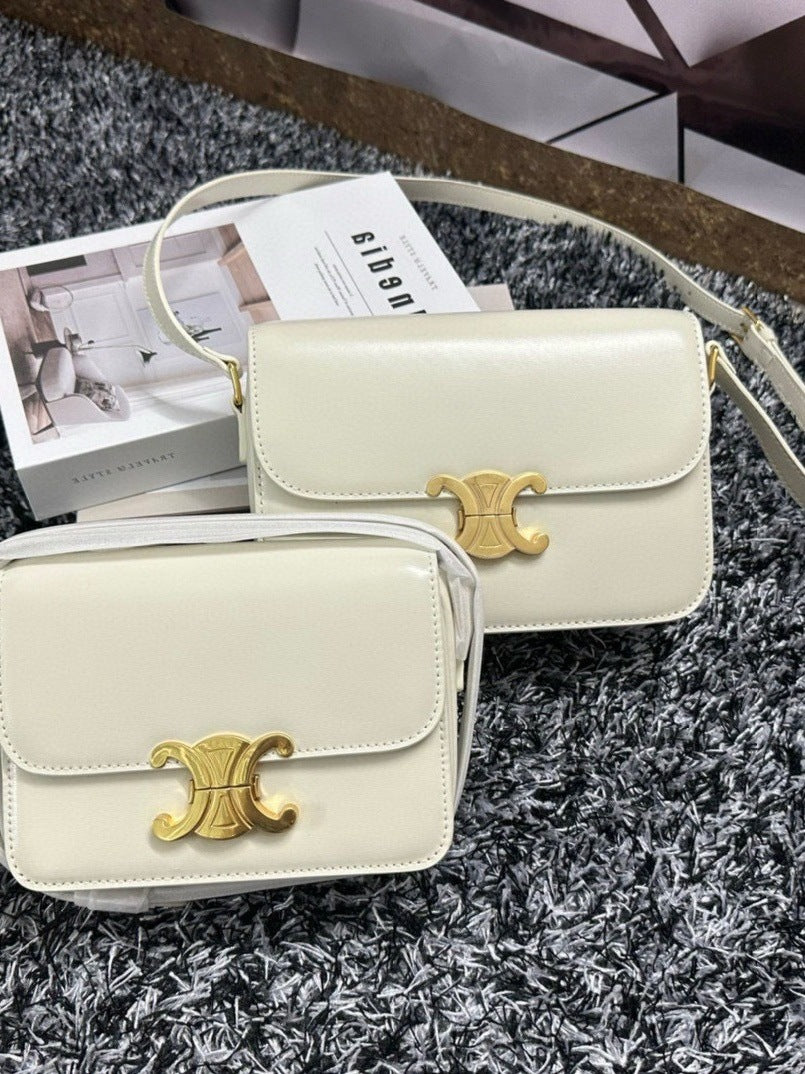 跨境凯旋门复古豆腐包女2025新款外贸单肩斜挎小方包百搭感女士包