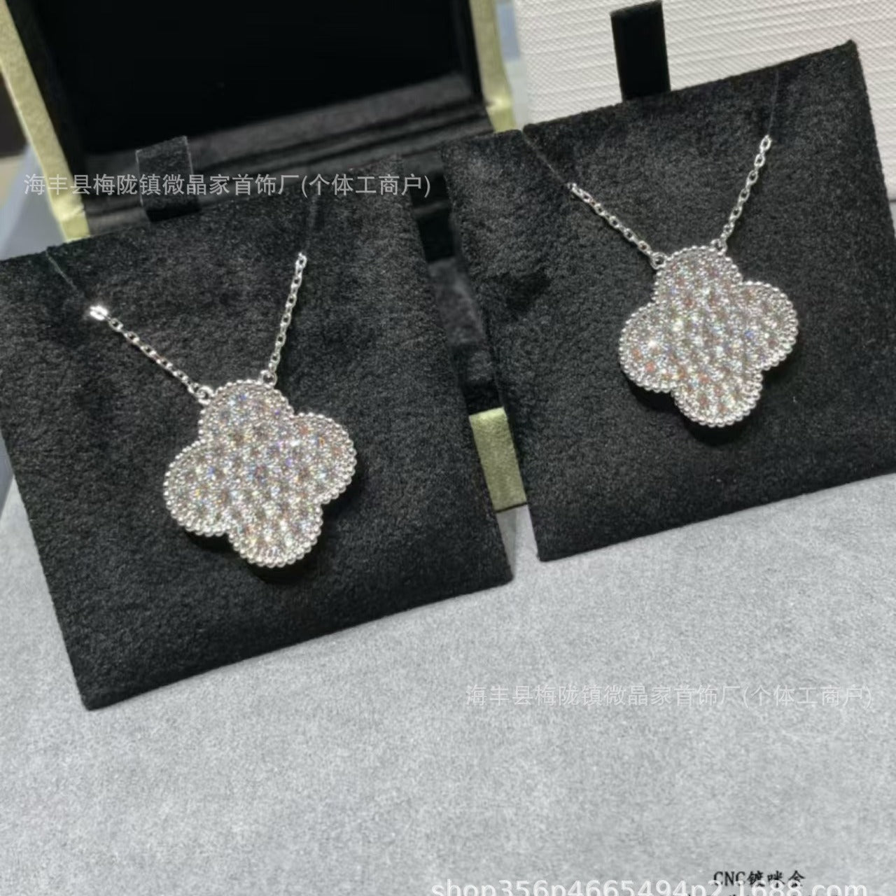 梵家高版本四叶草大号满钻项链20mm大号四叶草项链网红同款厂直销