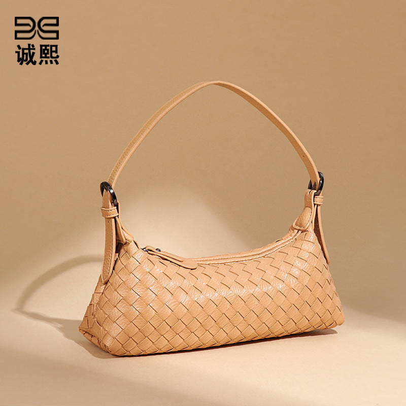 2025新款网红韩版潮百搭手工编织腋下包女士手提包时尚单肩斜挎包