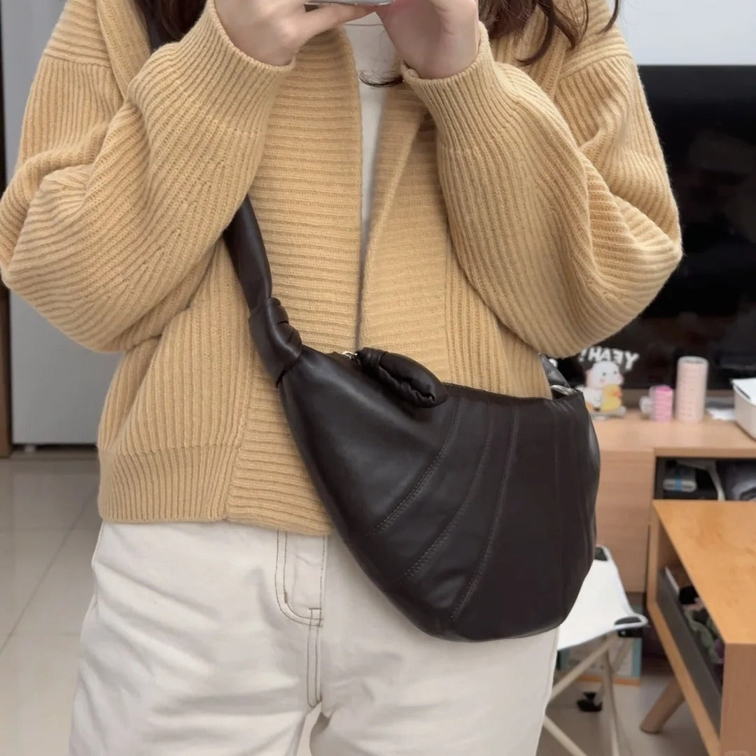 中号牛角包可颂包中性大容量慵懒流浪包斜挎包 直播一件代发批发