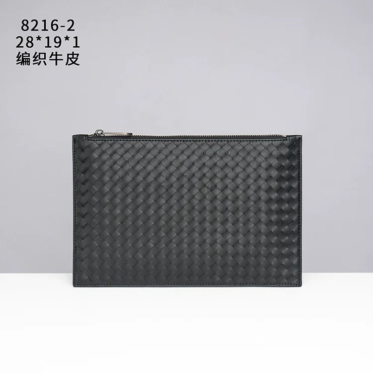 X&BV男手拿包真皮2020新款编织男包信封包商务休闲手抓包男手包男