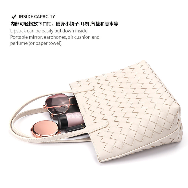 2025新款韩版菜篮子编织女包托特包大容量两件套子母包女士手提包