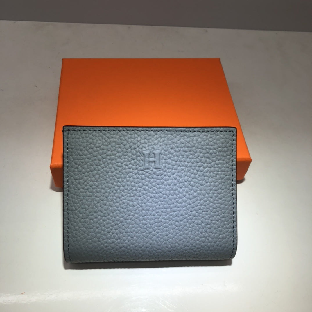 H家荔枝纹短款钱包 多功能凯莉链条包零钱包一体单肩斜挎小方包女