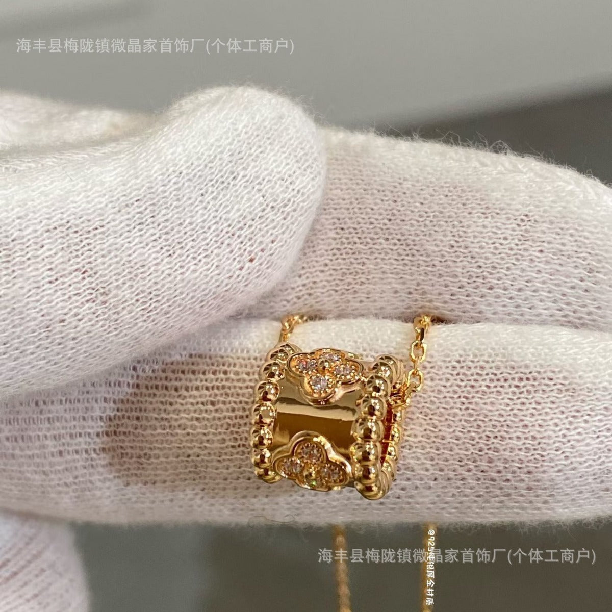 高版本万花筒项链女玫瑰金时尚锁骨链不掉色饰品批发工厂直销跨境