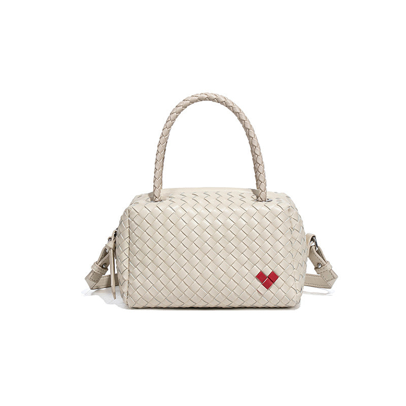 2025时尚新款爱心编织枕头包休闲波士顿手提女包大容量单肩斜跨包