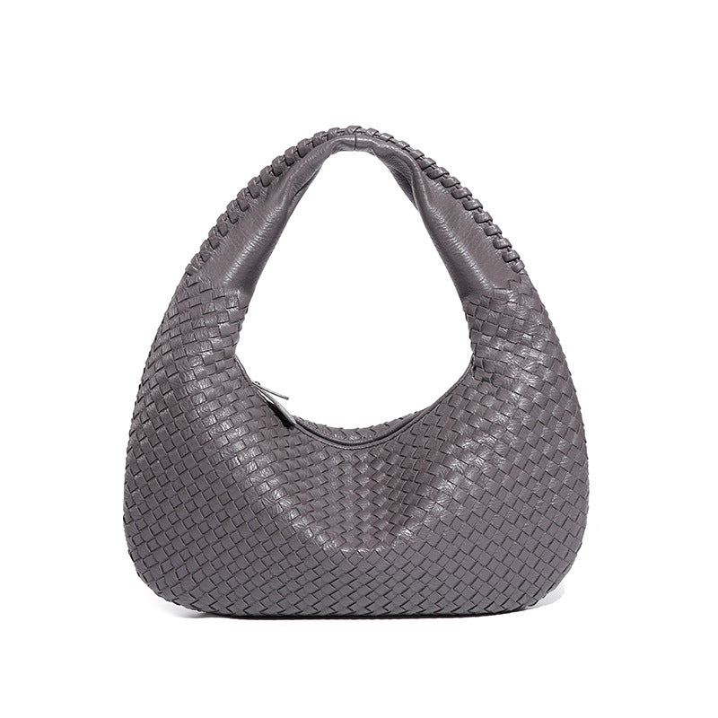 工厂定制LOGO编织包包高级感大容量饺子包跨境手拎单肩女包腋下包