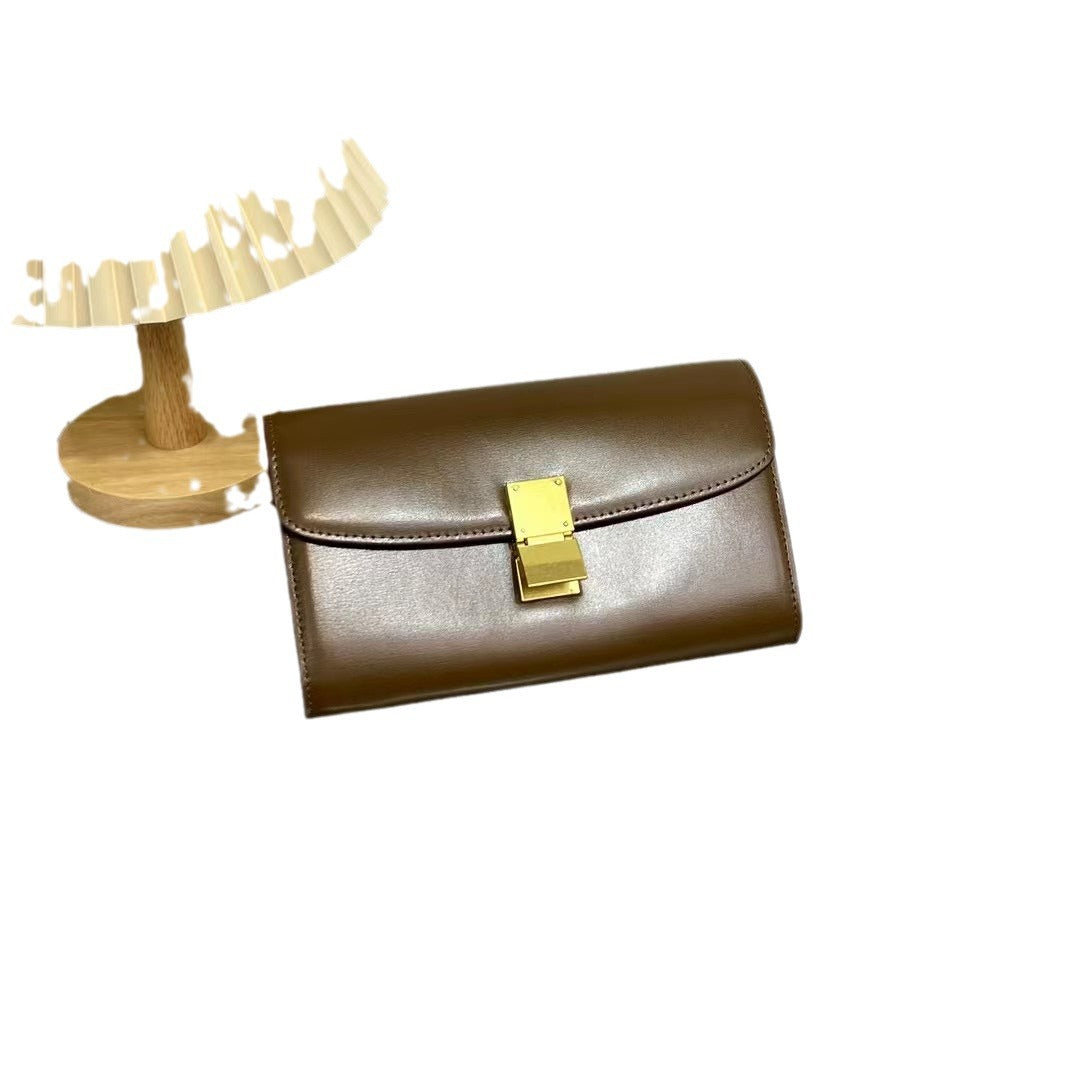 高级质感真皮长款手拿钱包女时尚2023新款软牛皮大容量钱夹放手机