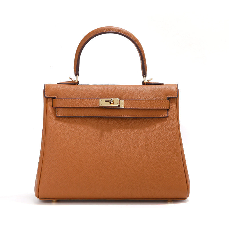 togo头层牛皮凯丽包高级感轻奢真皮女包通勤单肩斜挎包凯莉手提包