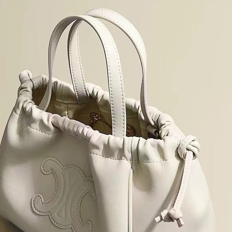 2023新款复古手提包凯旋门牛皮腋下托特包包女单肩斜挎包小众设计