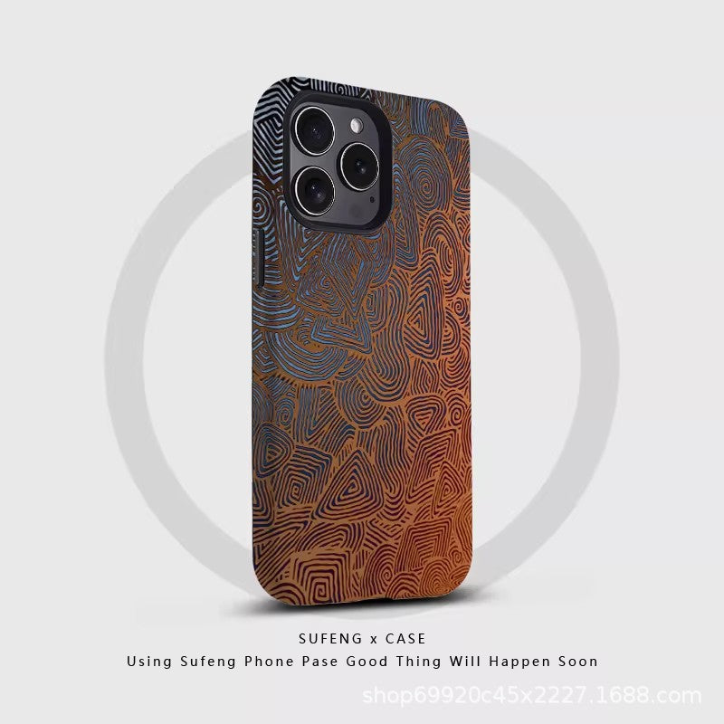 跨境爆款抽象纹理适用苹果17Promax手机壳iPhone16磁吸15菲林壳14