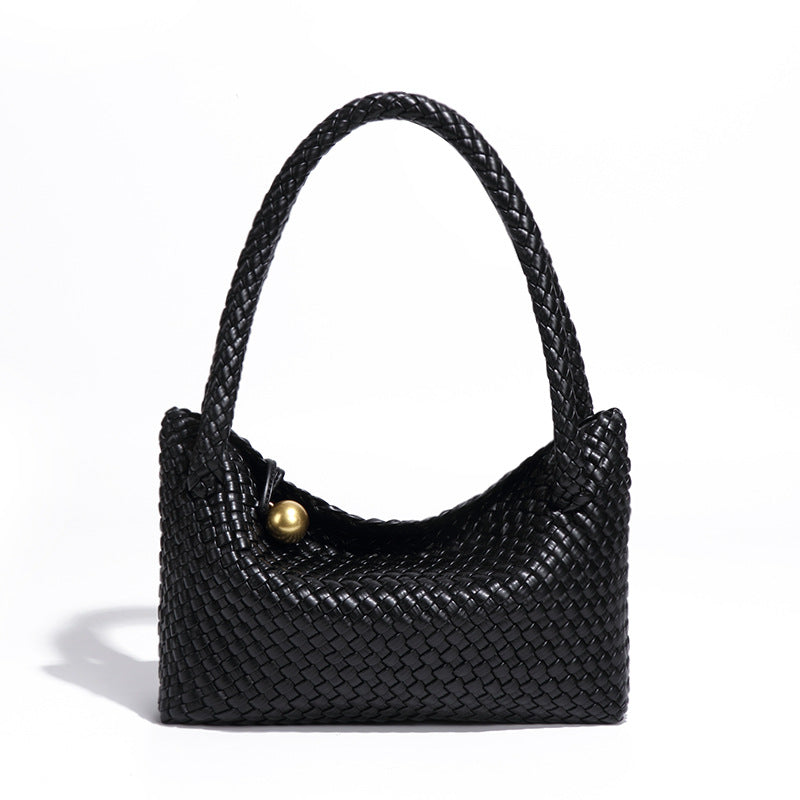 跨境时尚爆款手工编织包包女小众设计单肩腋下包高级感复古饭盒包