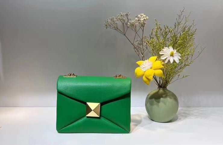 包包女腋下包菱格链条女包小众高级质感柳钉包单肩斜挎包真皮女包