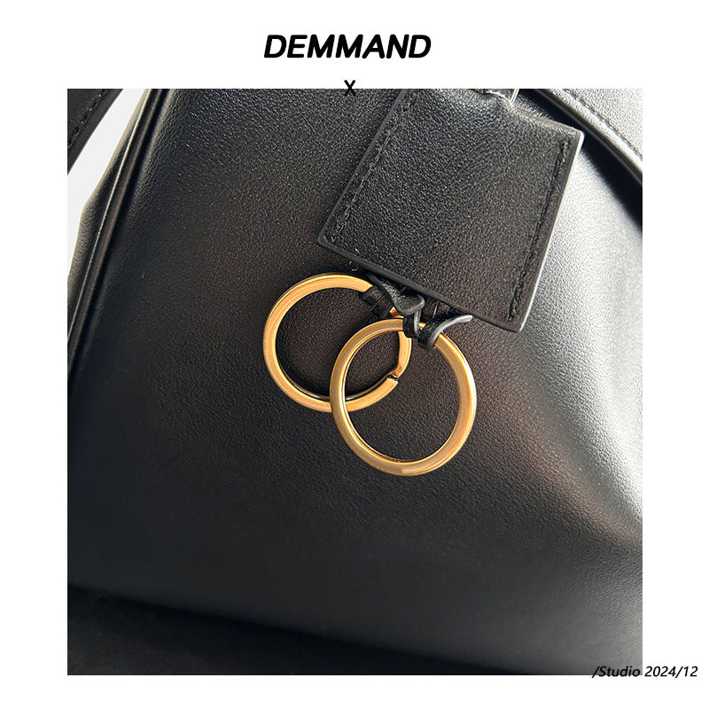 大气时尚锁扣牛皮女包2024新款链条轻便质感洋气真皮软皮斜挎包包