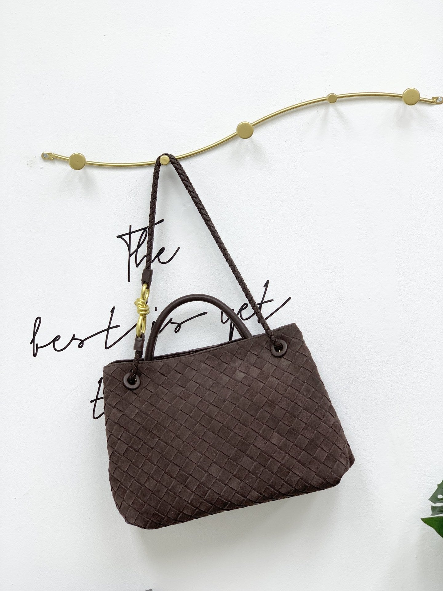 2024新款麂皮绒高级编织蝴蝶结金属绳扣手提斜挎单肩腋下工厂直销