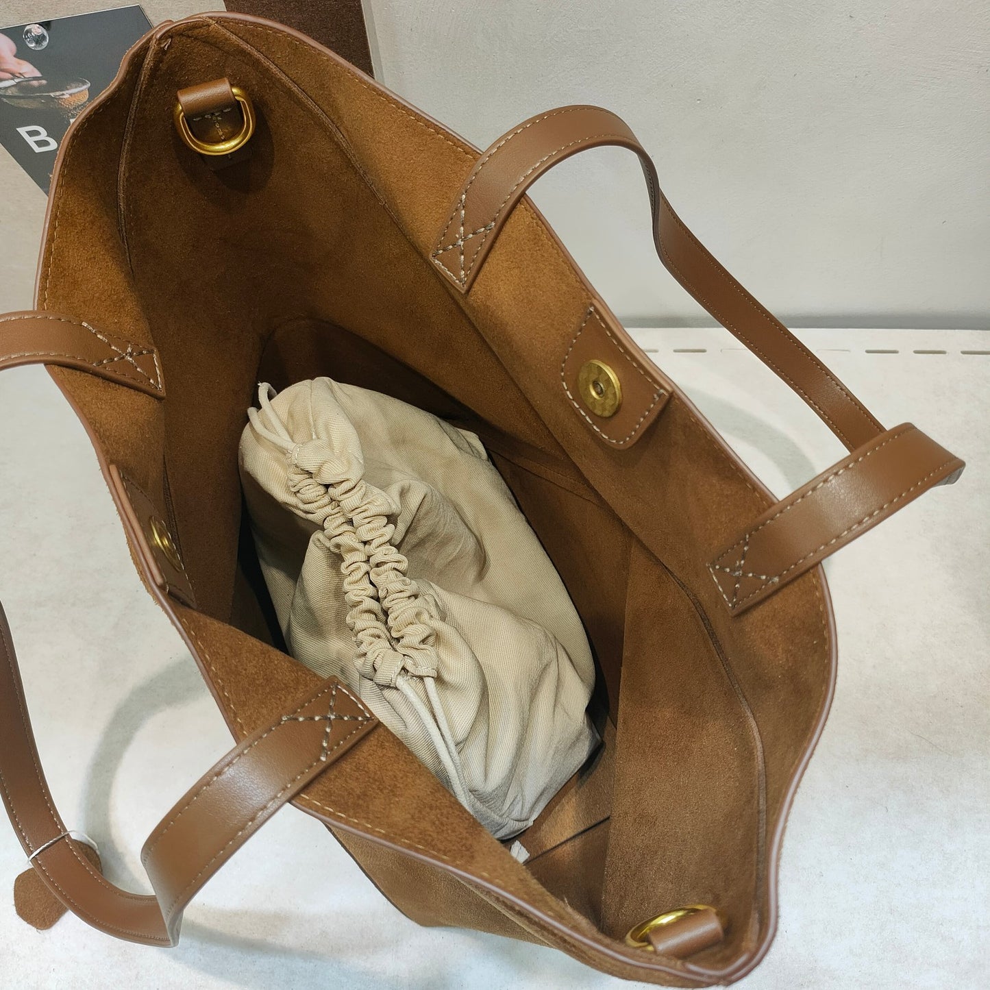 小众高级感磨砂牛皮手提包2024秋冬复古几何托特包单肩包斜挎包潮