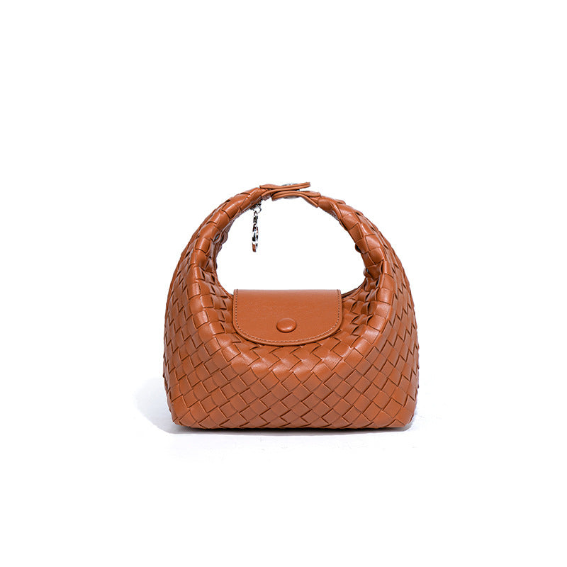 2025新款手工编织饺子包龙襄包手拎单肩女包小众百搭手提斜挎包包