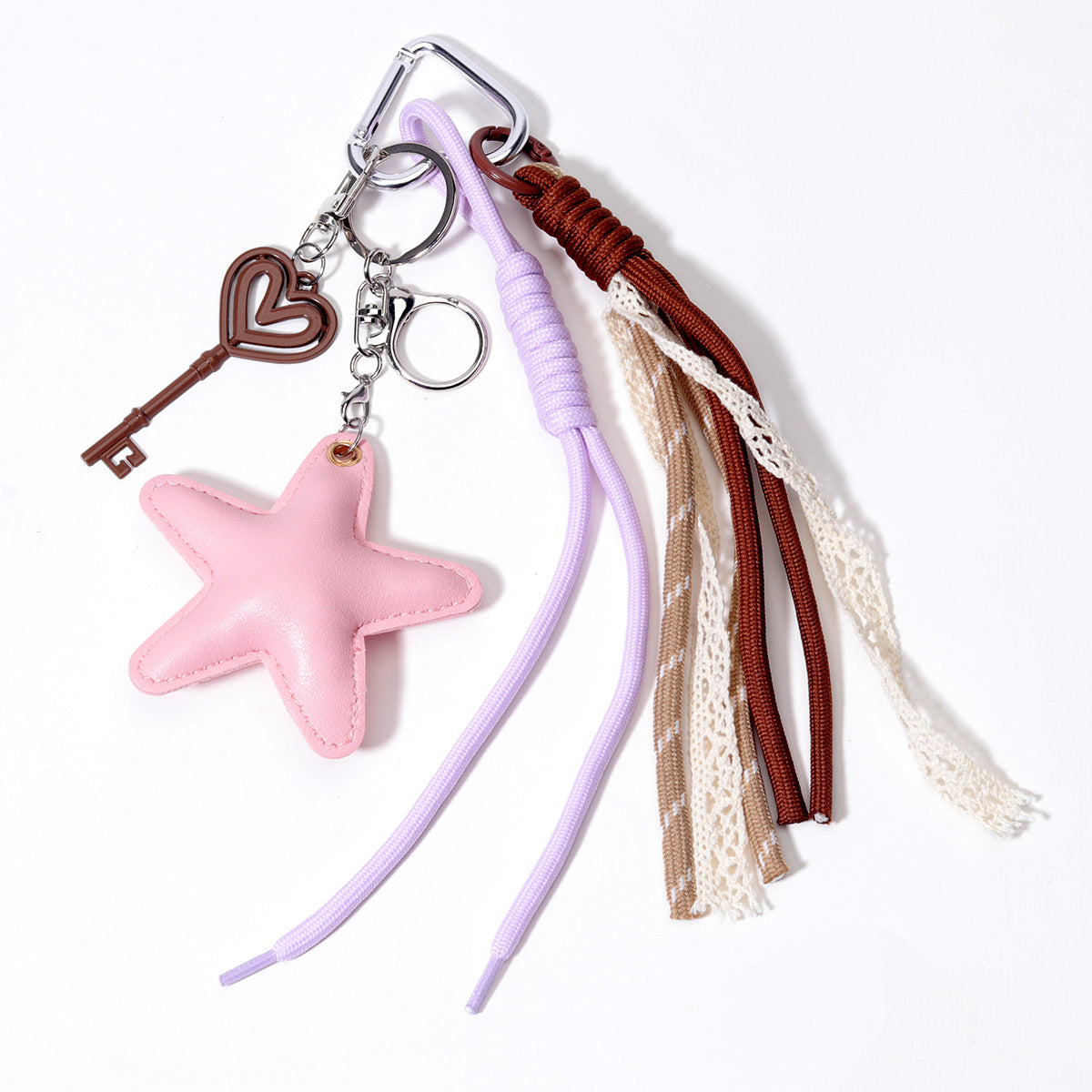 量大价优跨境直供五角星PU皮革包挂牛仔布挂件包包挂吊饰钥匙扣