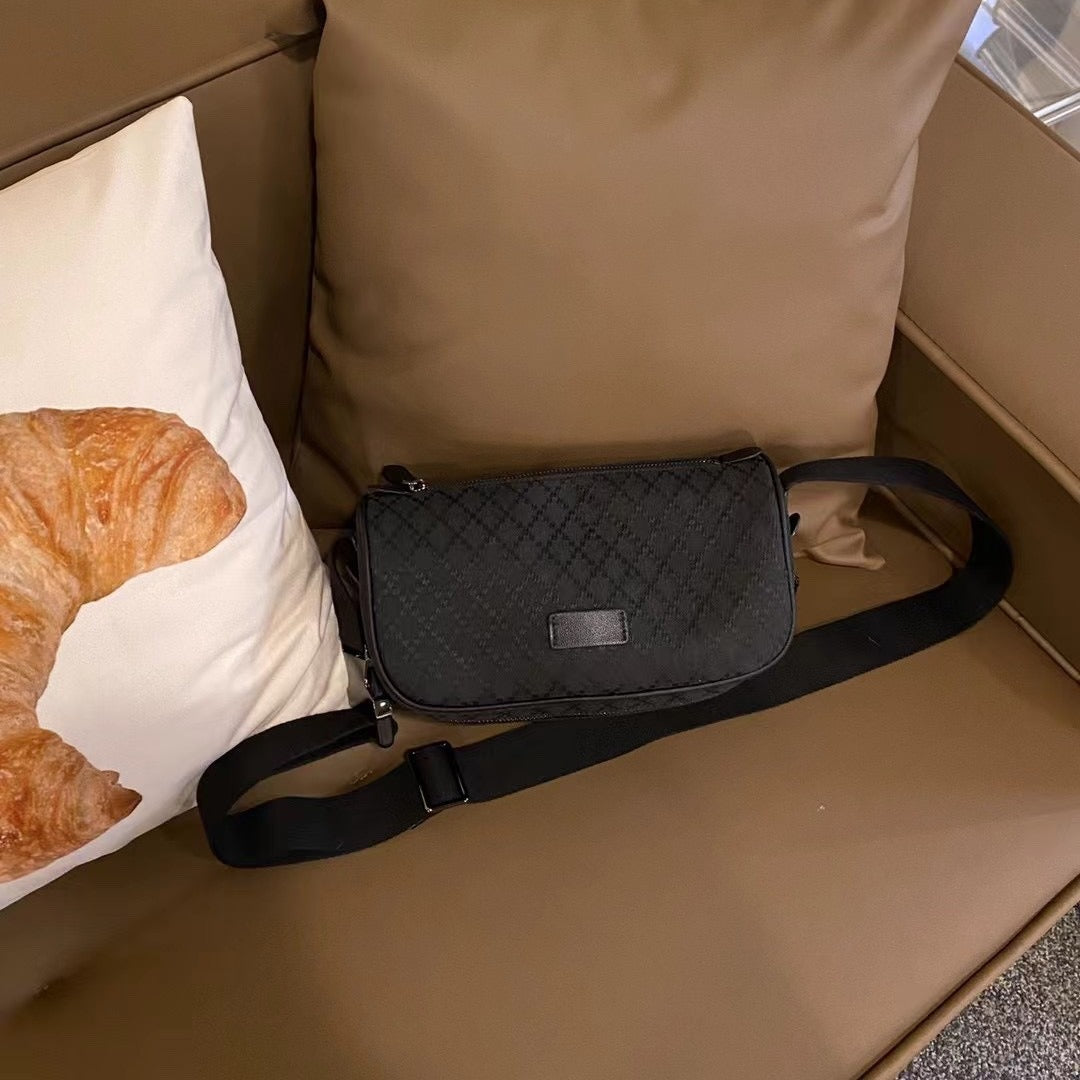 小众中古包饺子包女高级感时尚休闲宽肩带斜挎包帆布包腰包胸包女