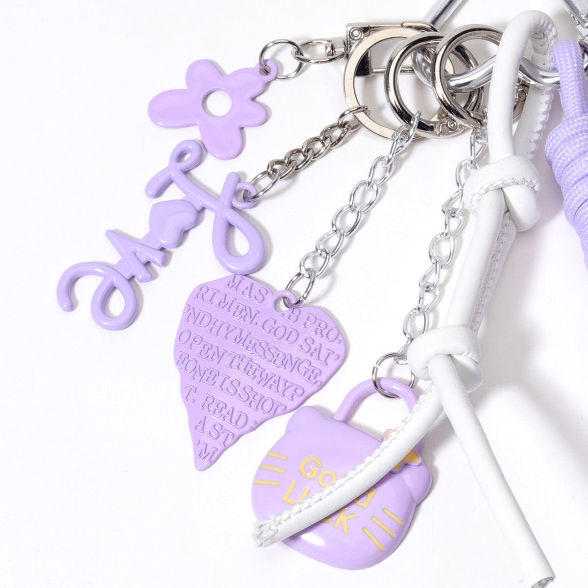 个性大花朵泡泡纱包挂金属花朵LOVE字母包挂钥匙链钥匙扣包挂桃心