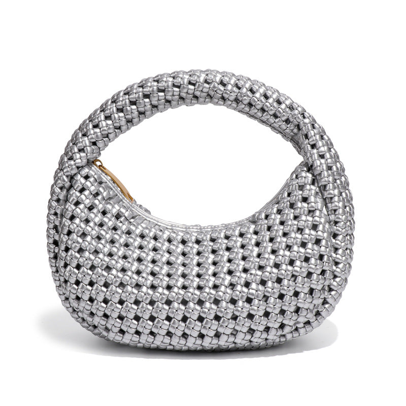 2025春季新款潮流百搭风车结饺子包时尚手工编织包包小巧手拎女包