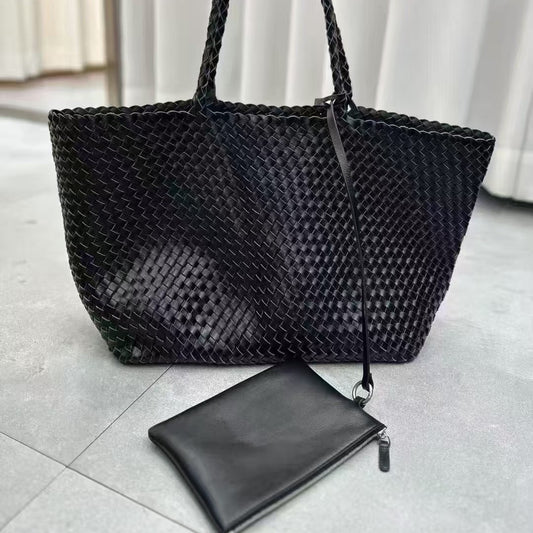 2025大容量马卡龙伴手礼女士手提包女士单肩包手工编织pvc菜篮子