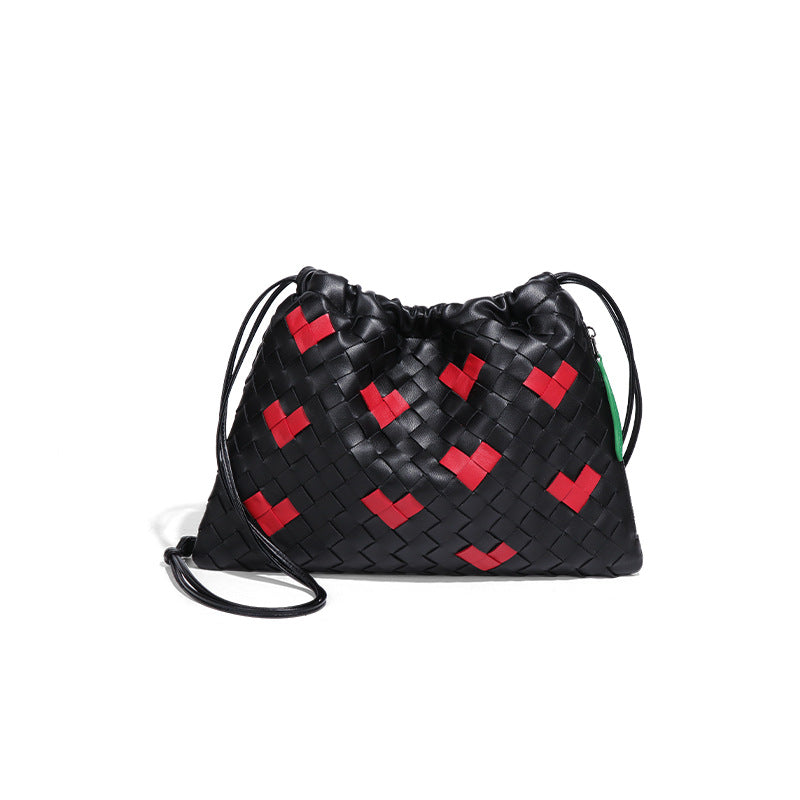 小众手工编织女包2025新款爱心福袋云朵包束口垃圾袋单肩斜跨包包