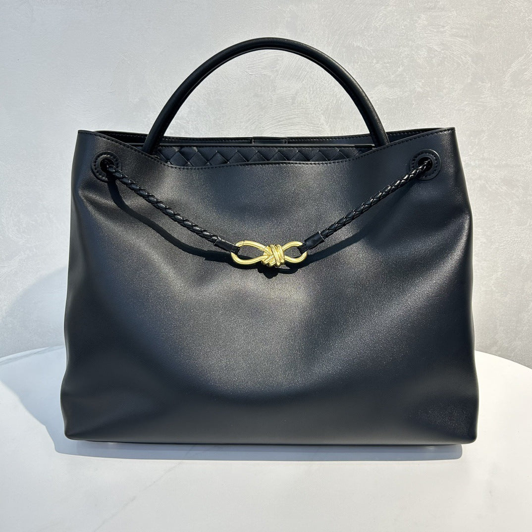 包包女2025新款质感真皮大容量托特包女斜跨通勤蝴蝶结单肩手提包