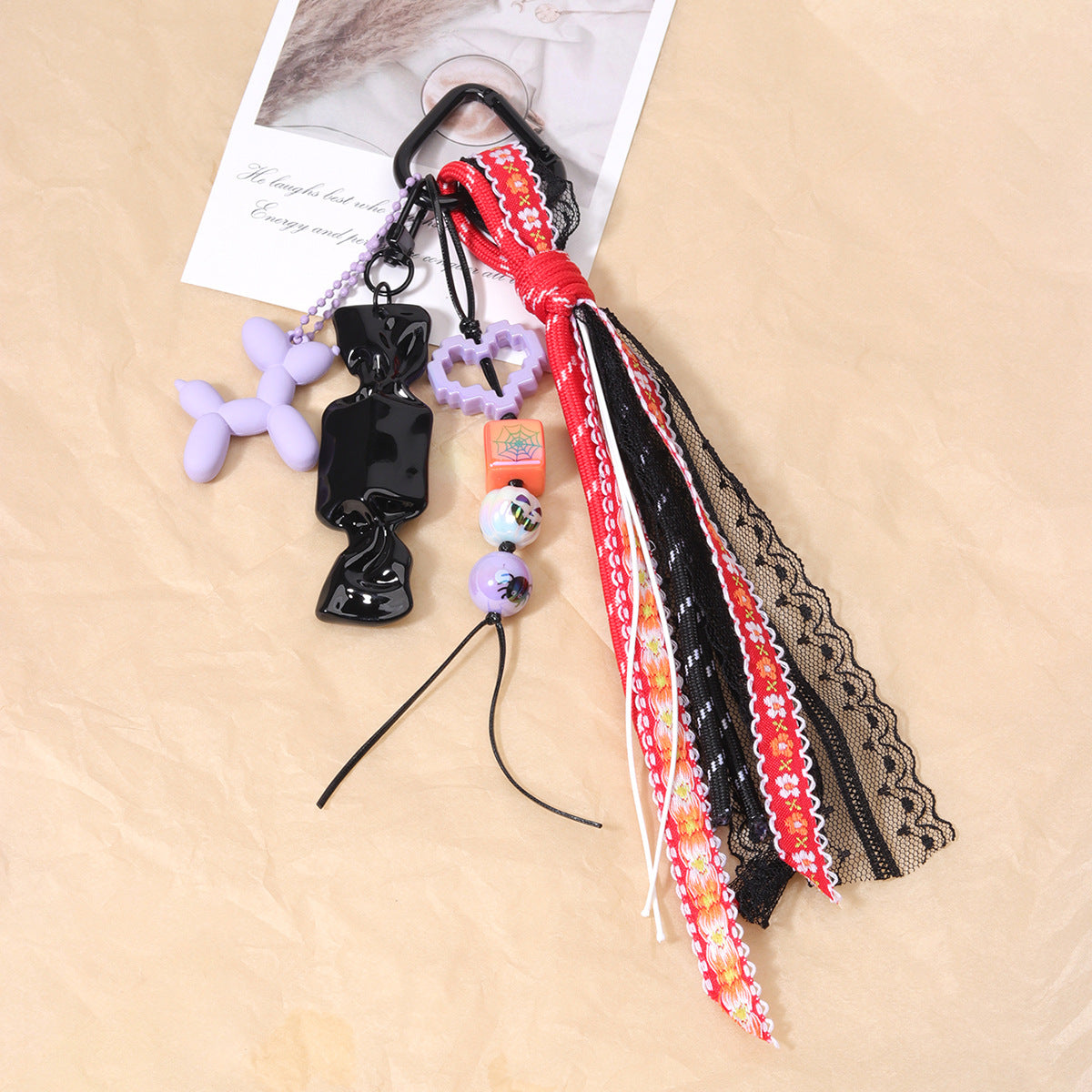 跨境热销万圣节组合挂绳多元素DIY挂件跨境节日装饰派对礼品挂链