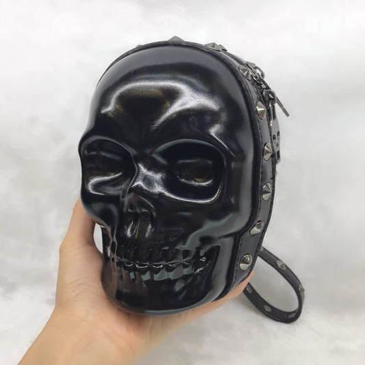 欧美街头酷炫骷髅头朋克腰包3D立体时尚潮流小包机车末日骷髅包包