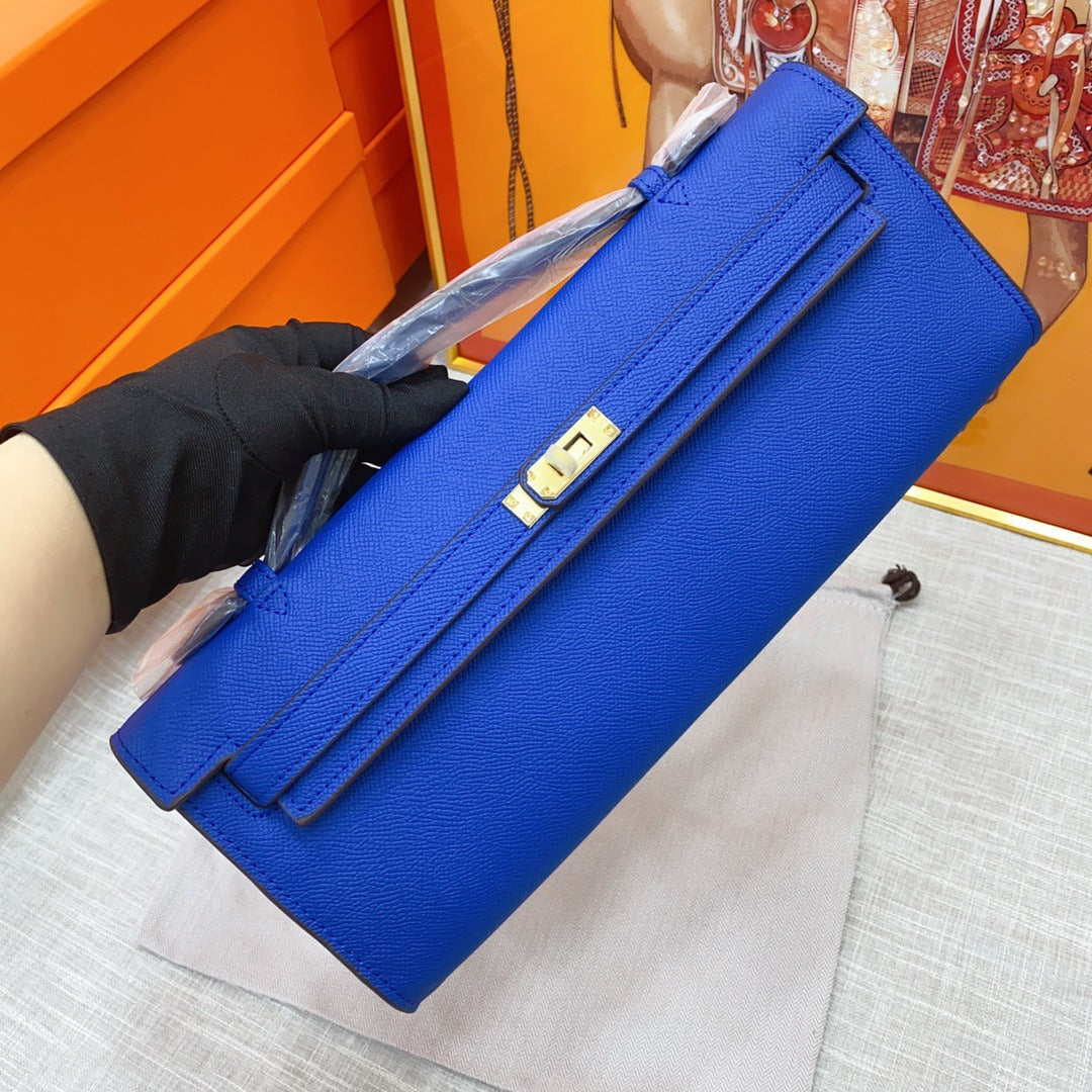 凯莉epsom掌纹手包真皮女包时尚kelly荔枝纹牛皮晚宴包亚马逊代发